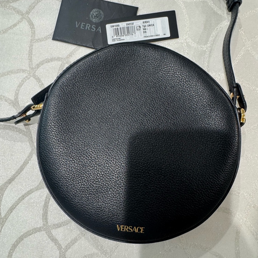 Versace Black Crossbody Bag with Gold Medusa Emblem - Picture 5 of 6